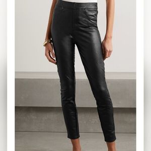 SPANX Faux Leather Skinny Leggings Black NWT Sculpting Stretch Moto Chic SP